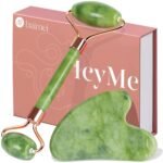 BAIMEI IcyMe Gua Sha & Jade Roller Set, Cooling Face Roller & Guasha Tool for Face Depuffing – Green