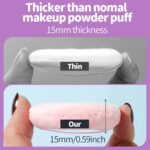 Teenitor 3Pcs Pink Powder Puff, 2.36 Inch Powder Puffs for Face Powder, Small Makeup Puff With 3 Cases - Image 3