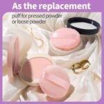 Teenitor 3Pcs Pink Powder Puff, 2.36 Inch Powder Puffs for Face Powder, Small Makeup Puff With 3 Cases - Image 6