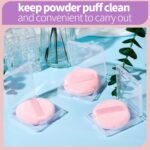Teenitor 3Pcs Pink Powder Puff, 2.36 Inch Powder Puffs for Face Powder, Small Makeup Puff With 3 Cases - Image 7