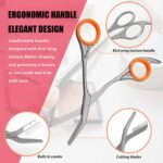 LePinko Eyebrow Trimming Scissors with Combs, Gifts For Men Women Stocking Stuffers, Gray - Image 7