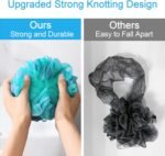 AmazerBath Loofah Sponge 75g/Piece, Exfoliating Bath Sponge Body Scrubber - Loofa Set of 4 Flower Color (Large, Green-Purple) - Image 4