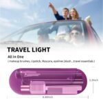 Soft Portable Cosmetic Face Brushes | Large Travel Makeup Brush Case - Bright Pink - Image 5
