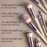 BS-MALL Makeup Brush Set 18 Pcs Professional Foundation Powder Concealers Eyeshadow Blush Synthetic - Image 5