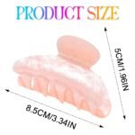 CAKURE Acrylic Claw Clips Pink Hair Clips Medium Nonslip Hair Claw (Pack of 2) - Image 6