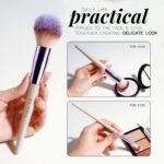 BS-MALL Makeup Brush Set 18 Pcs Professional Foundation Powder Concealers Eyeshadow Blush Synthetic - Image 6