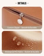 EACHY Travel Makeup Bag, Large Capacity Cosmetic Bag for Women, Waterproof PU Leather. - Image 5