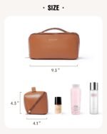 EACHY Travel Makeup Bag, Large Capacity Cosmetic Bag for Women, Waterproof PU Leather. - Image 6